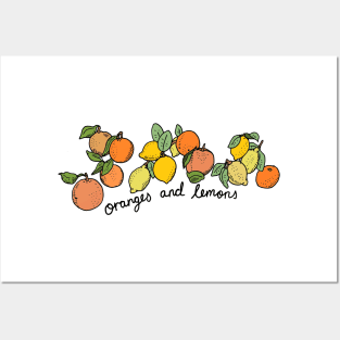 Oranges and lemons with text Posters and Art